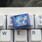 1U Ice Crystal Anodizing Color Ti-alloy Artisan Keycaps Precision Pointillism for Mechanical Keyboard -Starry Night Cat